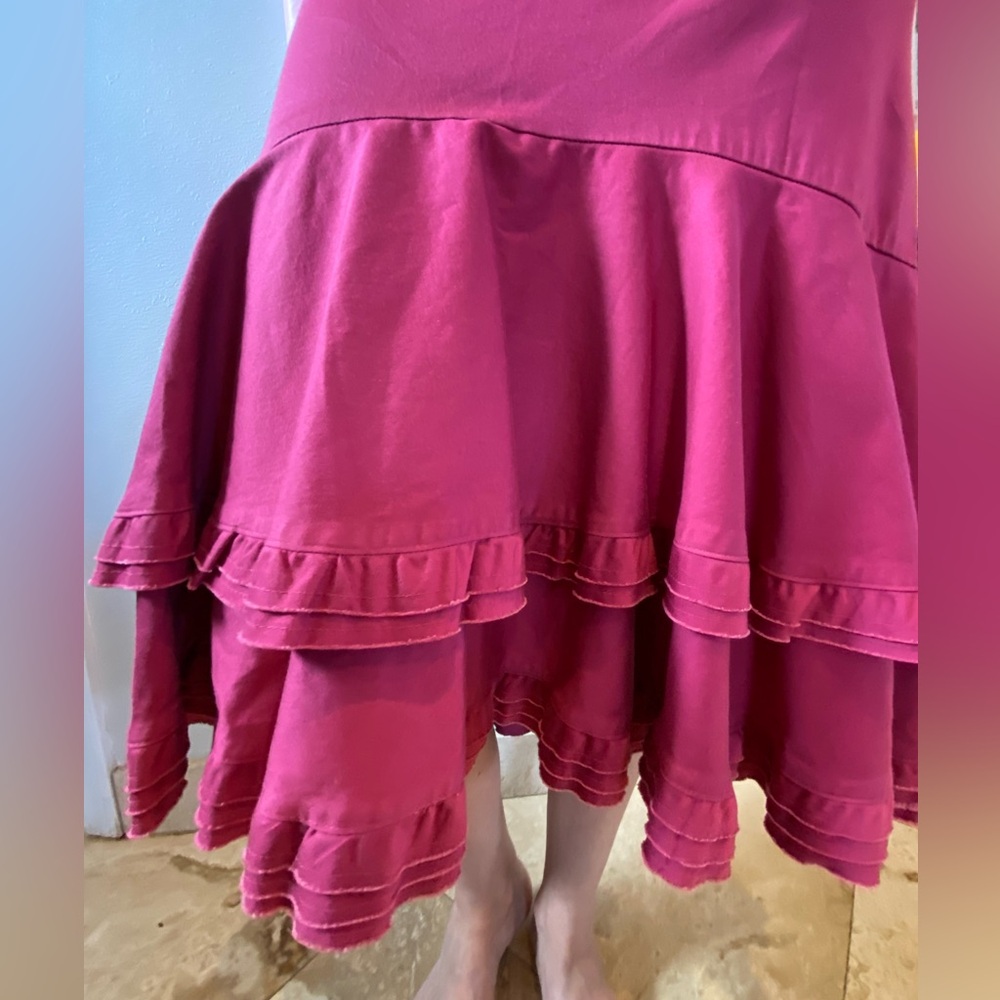 Anthropology sexy and beautiful tiered and lined high low ruffled salsa skirt.